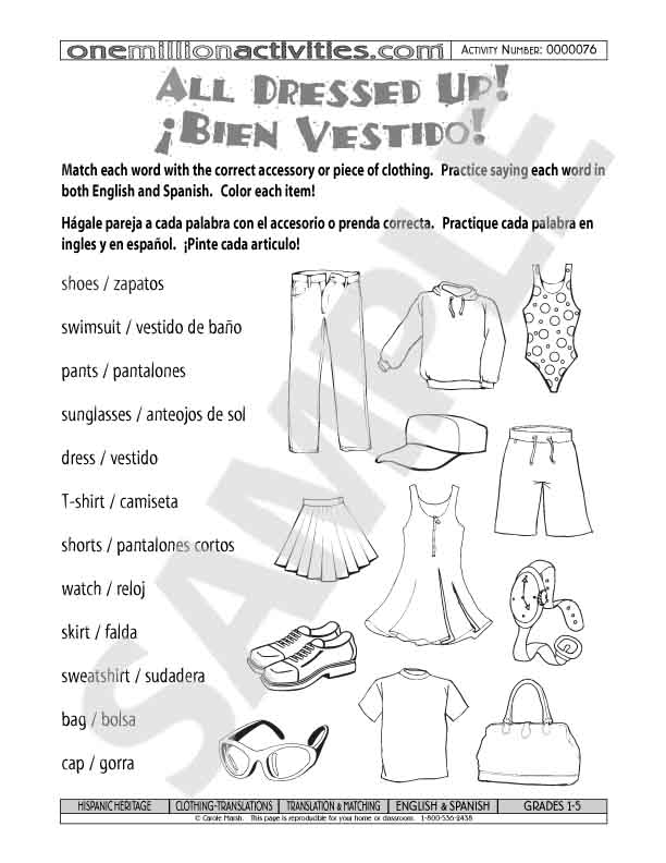 Clothes. Worksheet