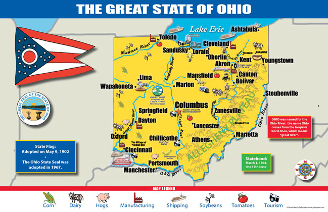 map of ohio state