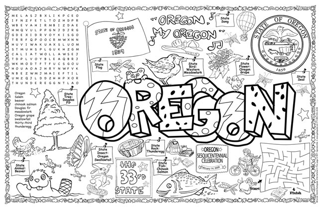 Oregon Symbols & Facts FunSheet – Pack of 30