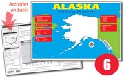 Alaska Write-On/Wipe-Off Desk Map — 6 each- Small Group Set