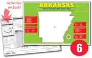 Arkansas Write-On/Wipe-Off Desk Map — 6 each- Small Group Set