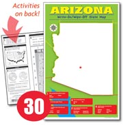 Arizona Write-On/Wipe-Off Desk Map — 30 each- Class Set