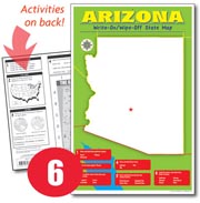 Arizona Write-On/Wipe-Off Desk Map — 6 each- Small Group Set