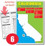 California Write-On/Wipe-Off Desk Map — 6 each- Small Group Set
