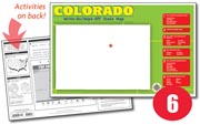 Colorado Write-On/Wipe-Off Desk Map — 6 each- Small Group Set