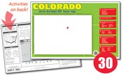 Colorado Write-On/Wipe-Off Desk Map — 30 each- Class Set