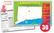 Connecticut Write-On/Wipe-Off Desk Map — 30 each- Class Set