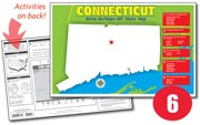Connecticut Write-On/Wipe-Off Desk Map — 6 each- Small Group Set