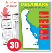 Delaware Write-On/Wipe-Off Desk Map — 30 each- Class Set
