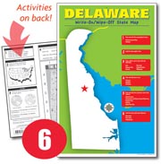 Delaware Write-On/Wipe-Off Desk Map — 6 each- Small Group Set