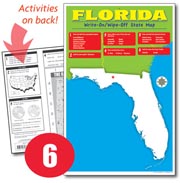 Florida Write-On/Wipe-Off Desk Map — 6 each- Small Group Set