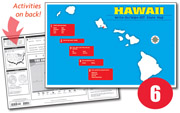 Hawaii Write-On/Wipe-Off Desk Map — 6 each- Small Group Set