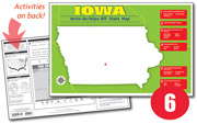 Iowa Write-On/Wipe-Off Desk Map — 6 each- Small Group Set