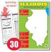 Illinois Write-On/Wipe-Off Desk Map — 30 each- Class Set