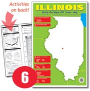 Illinois Write-On/Wipe-Off Desk Map — 6 each- Small Group Set