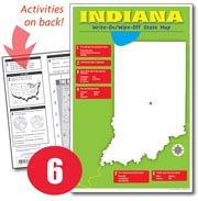 Indiana Write-On/Wipe-Off Desk Map — 6 each- Small Group Set