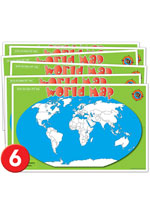 It's Your World Write-On/Wipe-Off Desk Map — 6 each- Small Group Set