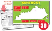 Kentucky Write-On/Wipe-Off Desk Map — 30 each- Class Set