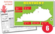 Kentucky Write-On/Wipe-Off Desk Map — 6 each- Small Group Set