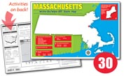Massachusetts Write-On/Wipe-Off Desk Map — 30 each- Class Set