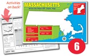 Massachusetts Write-On/Wipe-Off Desk Map — 6 each- Small Group Set