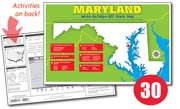 Maryland Write-On/Wipe-Off Desk Map — 30 each- Class Set