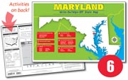 Maryland Write-On/Wipe-Off Desk Map — 6 each- Small Group Set