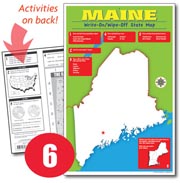 Maine Write-On/Wipe-Off Desk Map — 6 each- Small Group Set