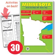 Minnesota Write-On/Wipe-Off Desk Map — 30 each- Class Set