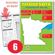 Minnesota Write-On/Wipe-Off Desk Map — 6 each- Small Group Set