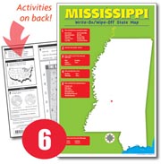 Mississippi Write-On/Wipe-Off Desk Map — 6 each- Small Group Set