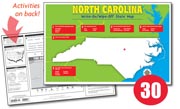 North Carolina Write-On/Wipe-Off Desk Map — 30 each- Class Set