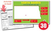 North Dakota Write-On/Wipe-Off Desk Map — 30 each- Class Set