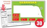 Nebraska Write-On/Wipe-Off Desk Map — 30 each- Class Set