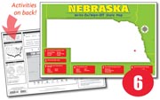 Nebraska Write-On/Wipe-Off Desk Map — 6 each- Small Group Set