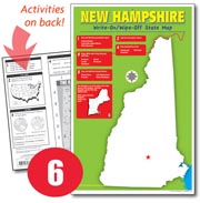 New Hampshire Write-On/Wipe-Off Desk Map — 6 each- Small Group Set
