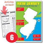 New Jersey Write-On/Wipe-Off Desk Map — 6 each- Small Group Set