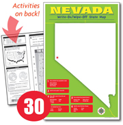 Nevada Write-On/Wipe-Off Desk Map — 30 each- Class Set