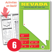 Nevada Write-On/Wipe-Off Desk Map — 6 each- Small Group Set