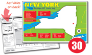 New York Write-On/Wipe-Off Desk Map — 30 each- Class Set