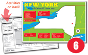 New York Write-On/Wipe-Off Desk Map — 6 each- Small Group Set