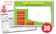 Oklahoma Write-On/Wipe-Off Desk Map — 30 each- Class Set