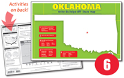 Oklahoma Write-On/Wipe-Off Desk Map — 6 each- Small Group Set