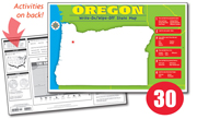 Oregon Write-On/Wipe-Off Desk Map — 30 each- Class Set