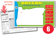 Oregon Write-On/Wipe-Off Desk Map — 6 each- Small Group Set