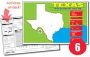 Texas Write-On/Wipe-Off Desk Map — 6 each- Small Group Set