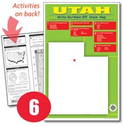 Utah Write-On/Wipe-Off Desk Map — 6 each- Small Group Set