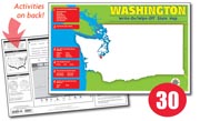 Washington Write-On/Wipe-Off Desk Map — 30 each- Class Set