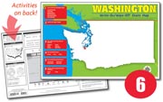 Washington Write-On/Wipe-Off Desk Map — 6 each- Small Group Set