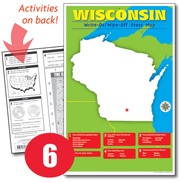 Wisconsin Write-On/Wipe-Off Desk Map — 6 each- Small Group Set